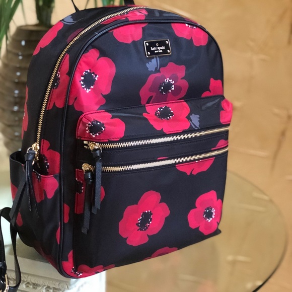 Kate Spade Black Wilson road poppy Bradleybagpack - Picture 2 of 8